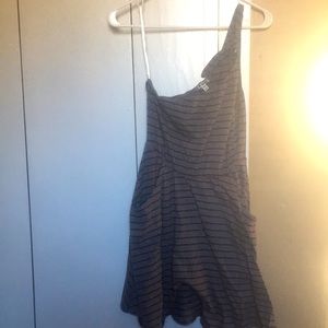 One shoulder striped dress